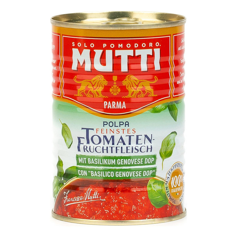 Томаты Mutti резаные кубиками в томатном соке с базиликом, 400 г  #1