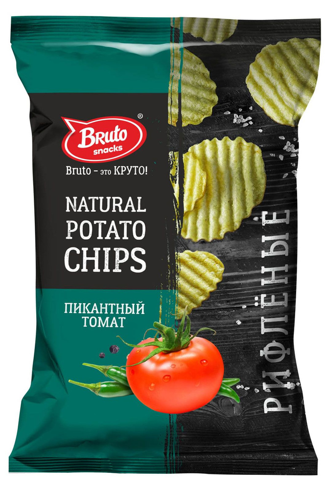 Чипсы Bruto Natural potato chips пикантный томат, 120 г, 5 шт #1
