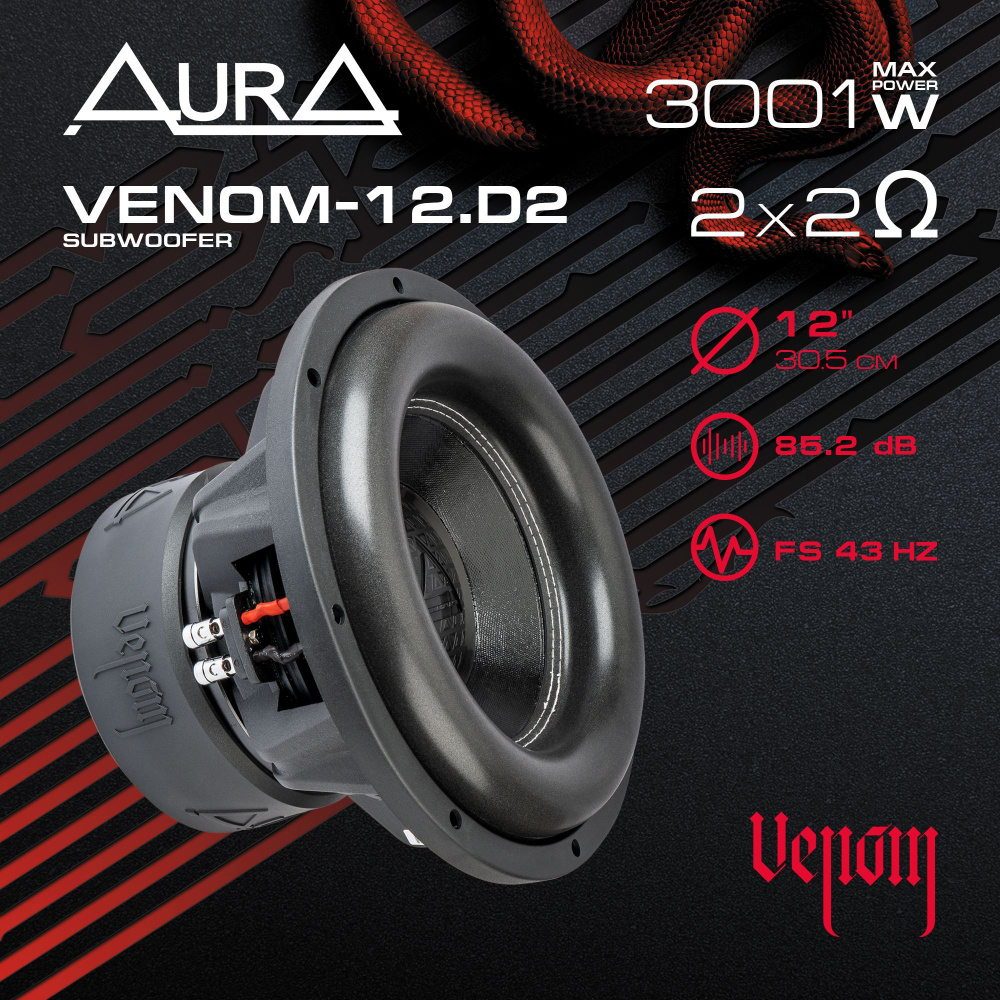 Сабвуфер автомобильный AurA VENOM-12.D2 #1