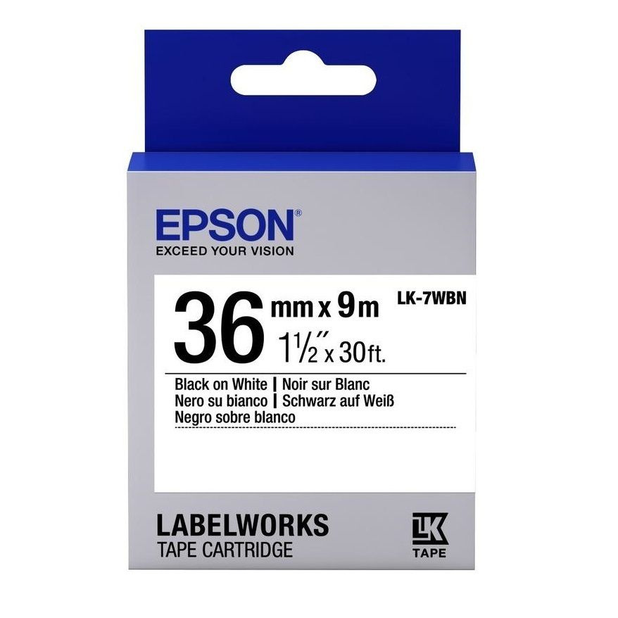 Картридж ленточный Epson LK-7WBN - C53S657006 (C53S657006) черный на белом 36 мм 9 м  #1