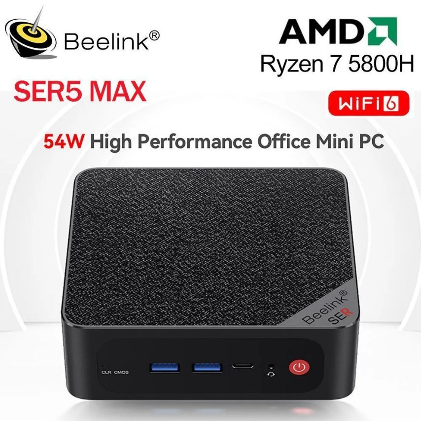 Beelink Мини-ПК SER5 MAX(AMD Ryzen 7 5800H (3.2GHz) 32GB RAM+500GB