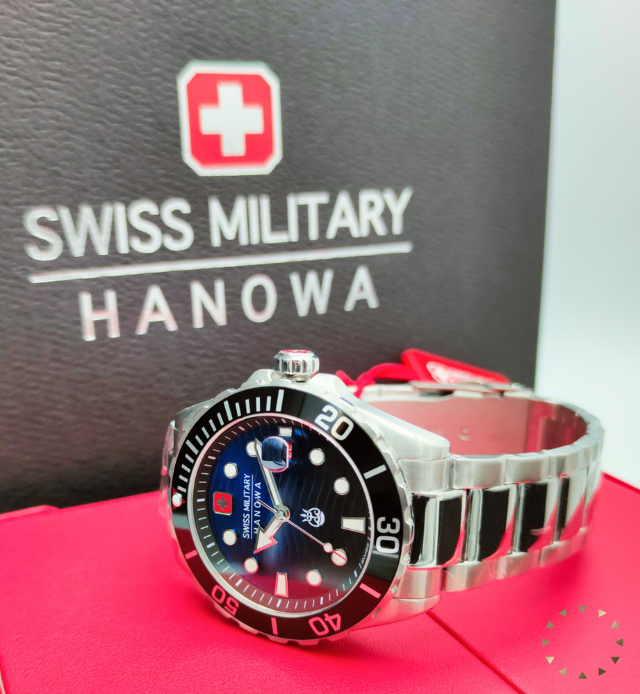 Часы наручные мужские Swiss Military Hanowa Aqua Offshore Diver II SMWGH2200302. Кварцевые наручные часы. #1