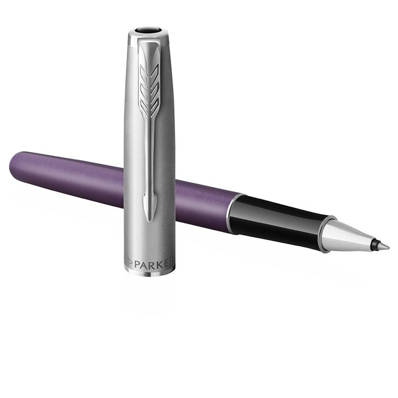 Parker, Ручка-роллер, "Sonnet Sand Blasted Metal&Violet Lacquer" черная, 0,5 мм, подарочная упаковка #1