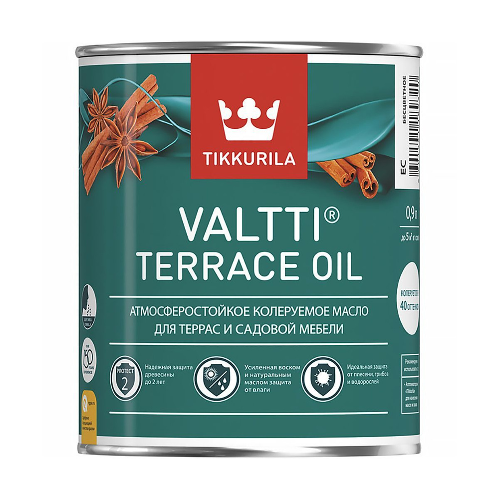 Масло для террас Valtti Terrace Oil (Валтти) TIKKURILA 0,9 л бесцветное ...