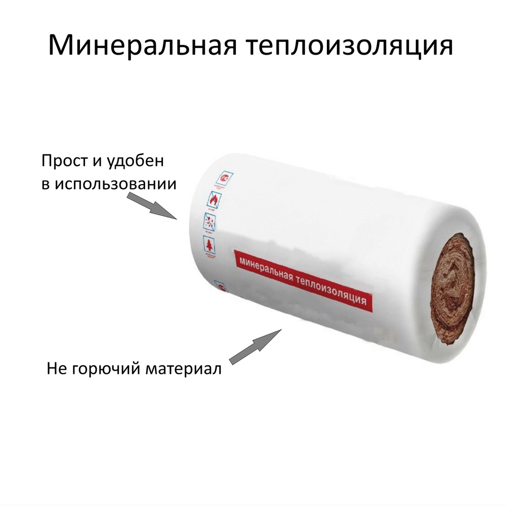 Утеплитель минеральная вата, толщина 50 мм, площадь 20 кв.м. подходит ...