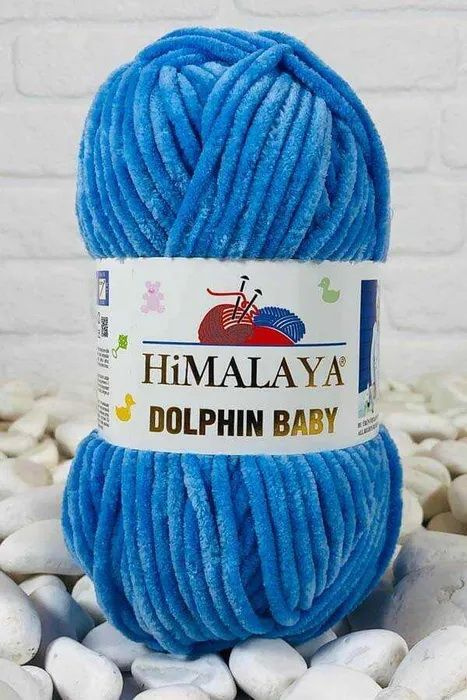 Плюшевая пряжа для вязания Himalaya Dolphin Baby 80327 джинсовый ...