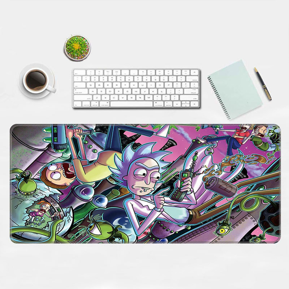 Игровой коврик для мыши Рик и Морти / Rick and Morty 800x300x3mm, XL, зеленый  #1