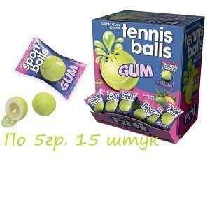 Жевательная резинка "Теннисные мячики", вкус лимон-лайм, 5 гр., 15 штук, фини, Испания.  #1