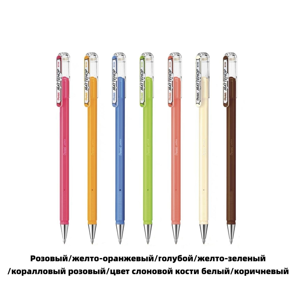 Pentel Набор ручек Гелевая, цвет: Разноцветный, 7 шт. #1