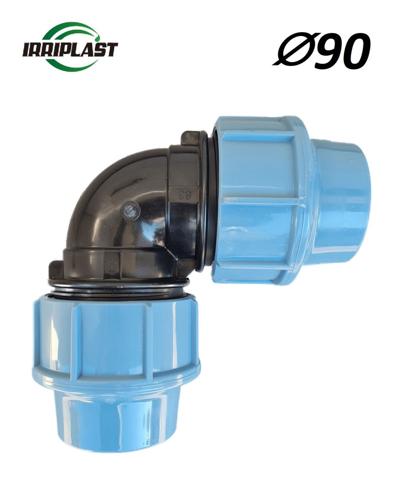 Угол (отвод) ПНД обжимной (компрессионный) 90 мм, 000000370-1 - купить ...