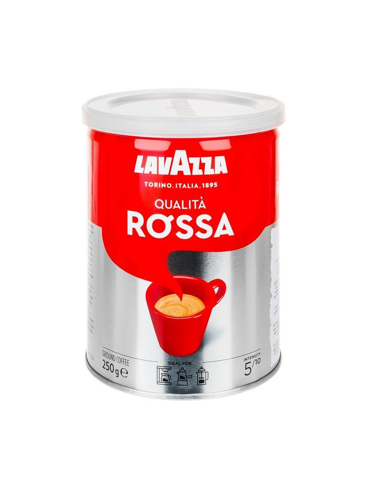 Кофе молотый Lavazza Qualita Rossa, 250 г жестяная банка #1