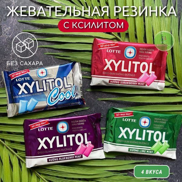 Жевательная резинка без сахара XYLITOL набор 4 вкуса (4*11,6гр)  #1