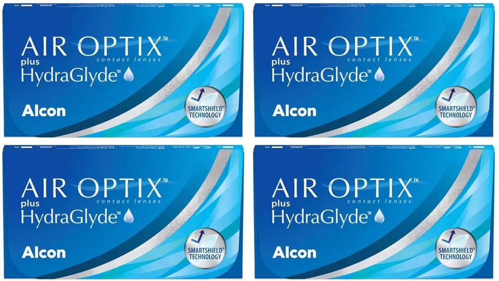 Air Optix Plus HydraGlyde +2.25 / 14.2 / 8.6, 24 штуки (4 пачки по 6 линз), контактные ежемесячные. ALCON #1