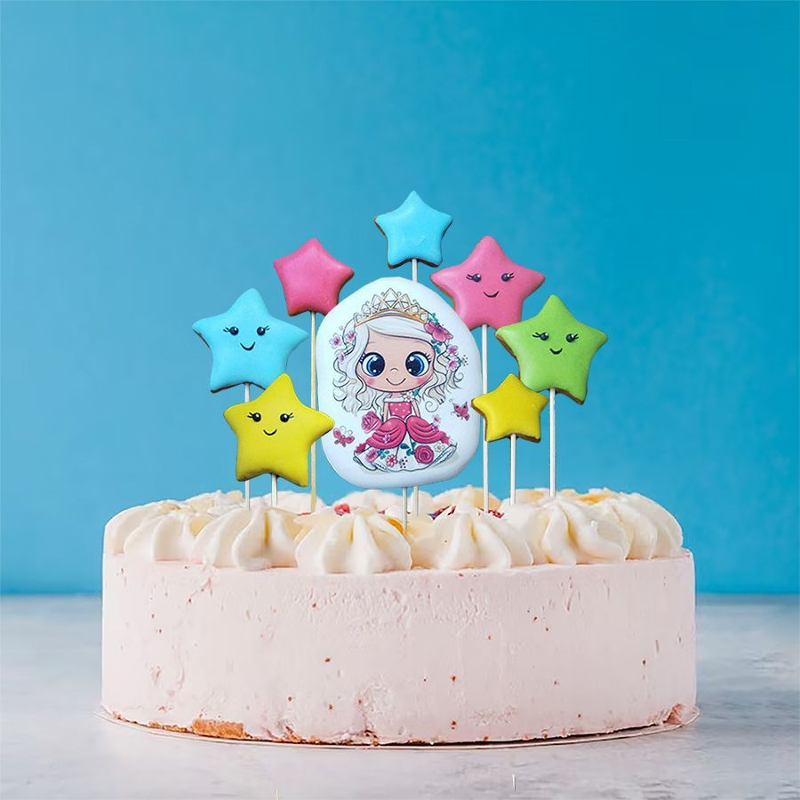 Пряники имбирные топперы на торт "Принцесса" для девочки, для дочки / на День рождения / Пряник в подарок #1