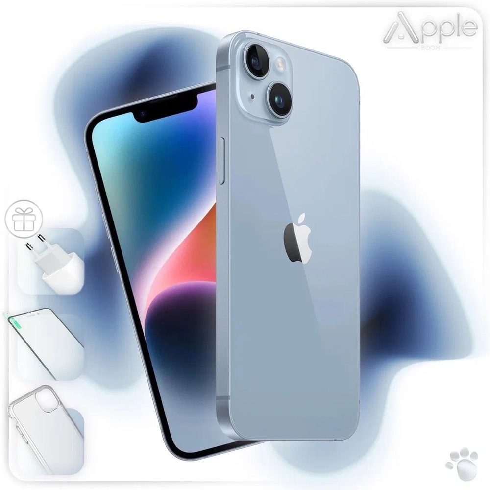 Apple Смартфон iPhone 14, Blue/Синий (E-Sim+Sim) 6/128 ГБ, голубой