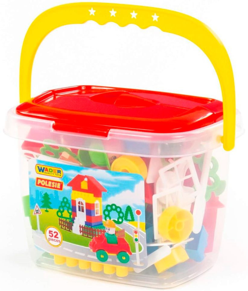 Конструктор пластиковый "Строитель" для детей, развитие мелкой моторики ...