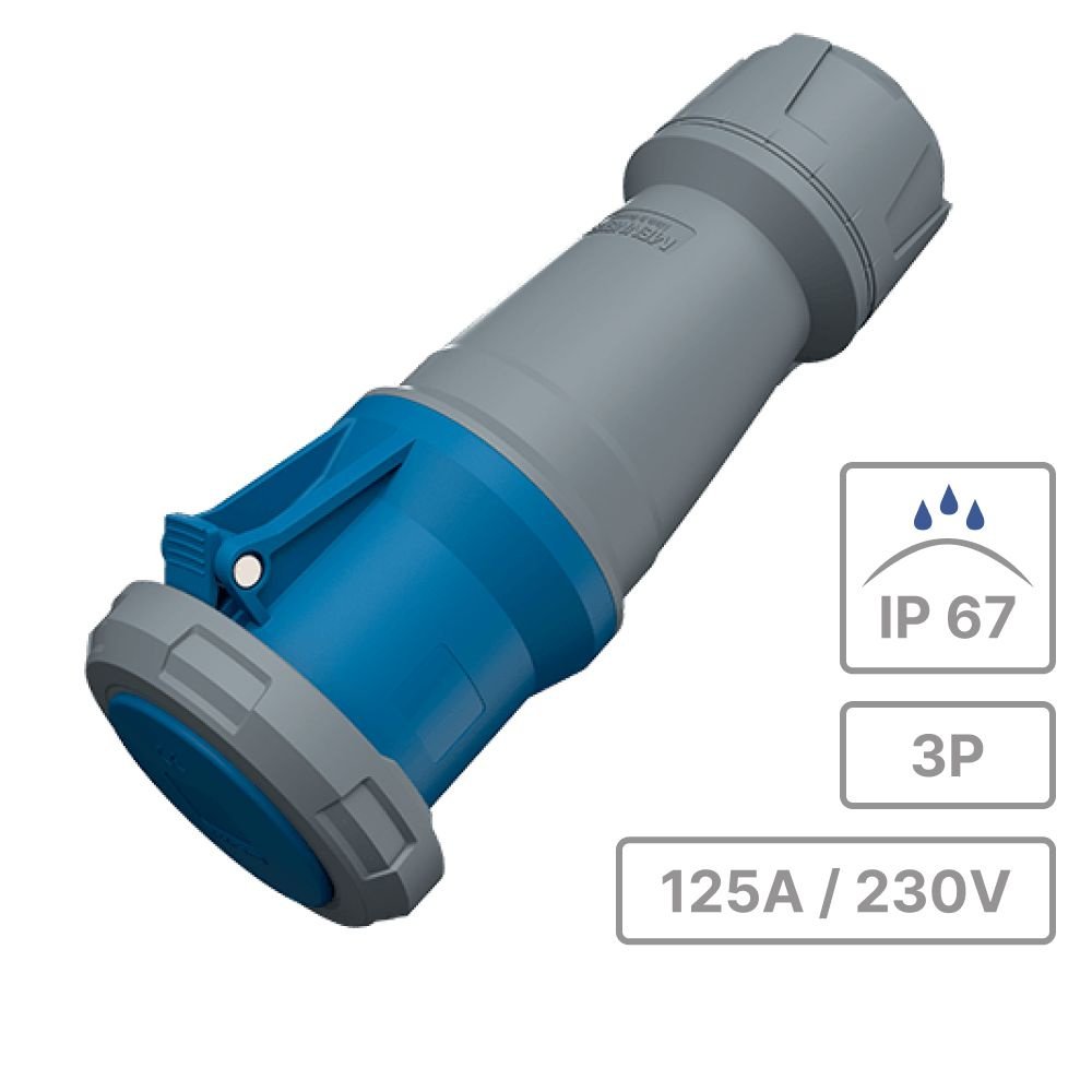 Розетка кабельная / силовой разъем 125А 3P 230V, IP67 MENNEKES CEE ...