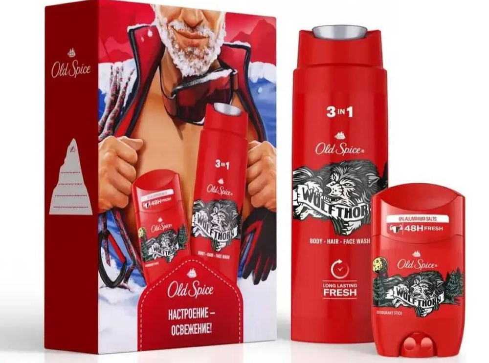Old Spice Набор косметики для ухода за кожей Wolfthorn, дезодорант-стик ...