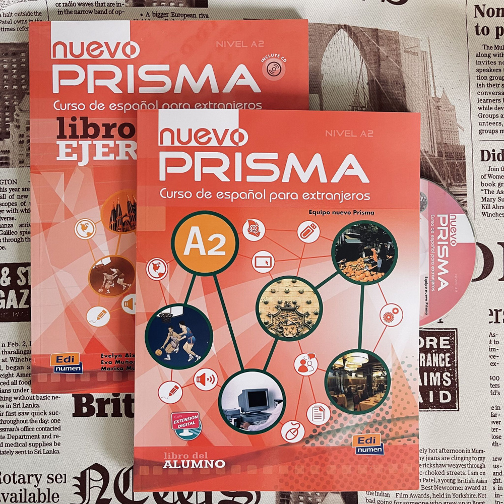 Комплект NUEVO PRISMA A2 2 Libros + CD-MP3 (красный / A2)