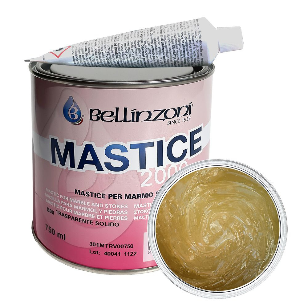 Густой полиэфирный клей-мастика MASTICE 2000 BELLINZONI (Мастика 2000 Беллинзони) для камня, transparent #1