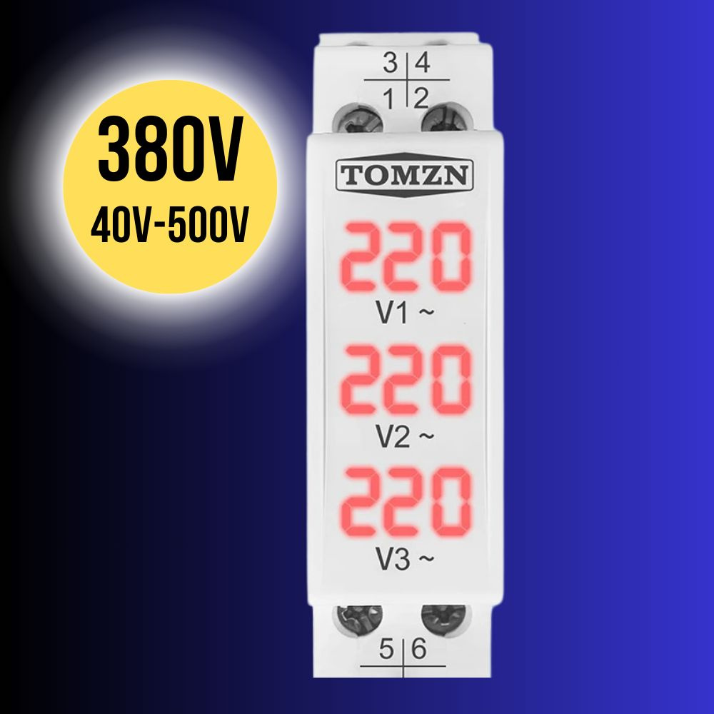 Вольтметр цифровой 220в, DANPRO, измеритель напряжения и тока, на дин ...