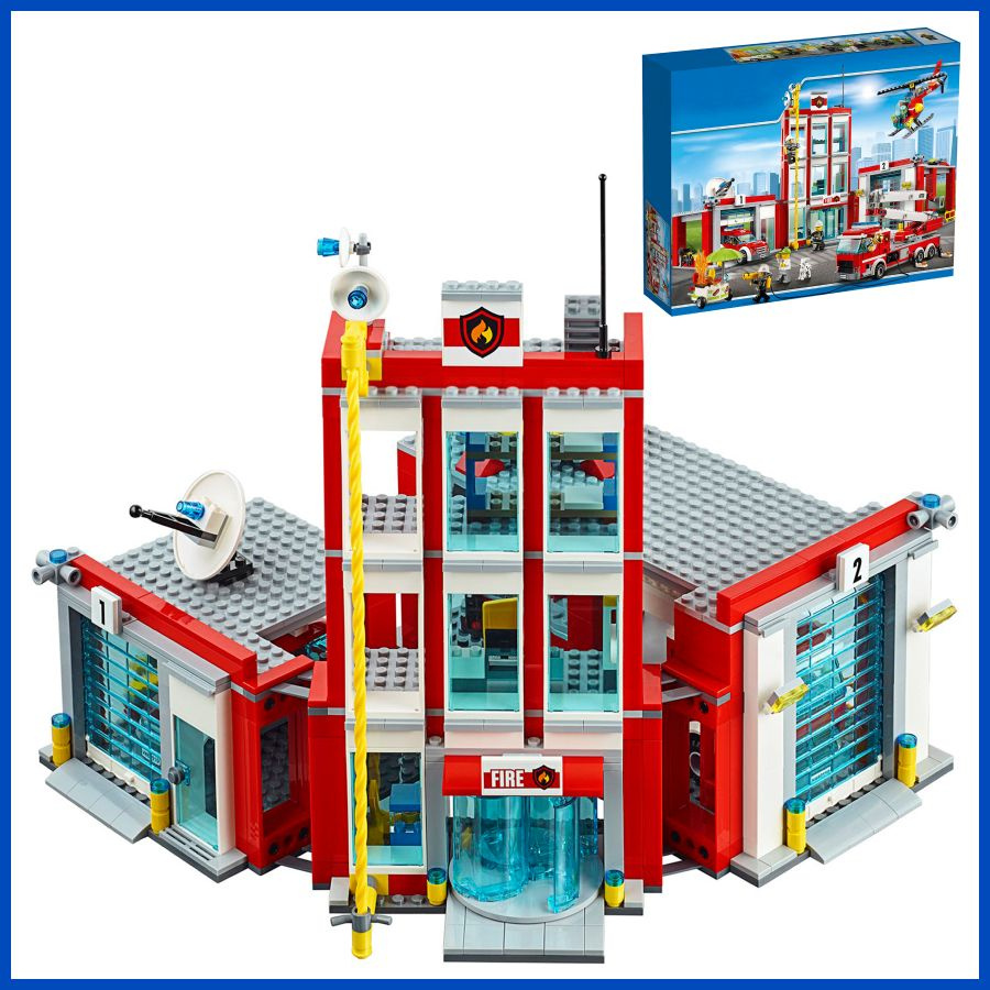 Конструктор LX Сити Пожарная часть, 919 деталей подарок для мальчика ...
