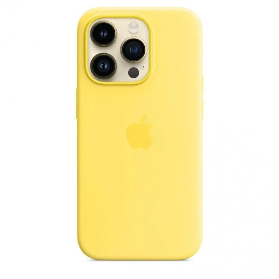 Чехол-накладка / Silicone Case MagSafe/ Для iPhone 14 / Canary Yellow + Защитное стекло для камеры Anank #1