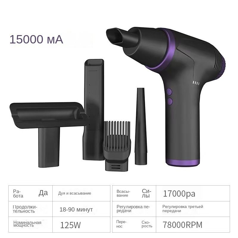 Бытовой пылесос автомобильный ручной пылеуловитель, черно-серый ...