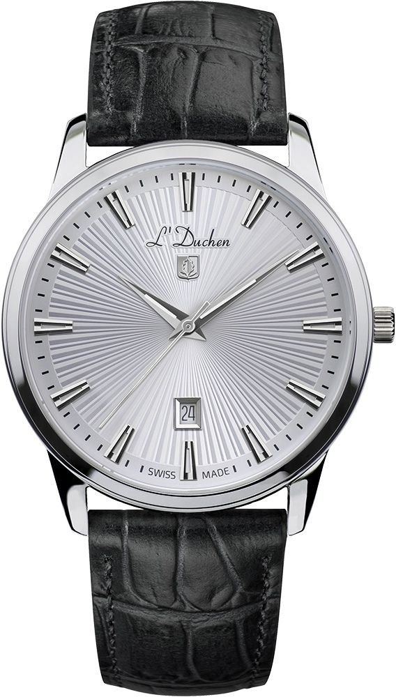 Швейцарские кварцевые часы L'Duchen Toledo D 751.11.33 на кожанном браслете, с водозащитой 5 бар и международной #1