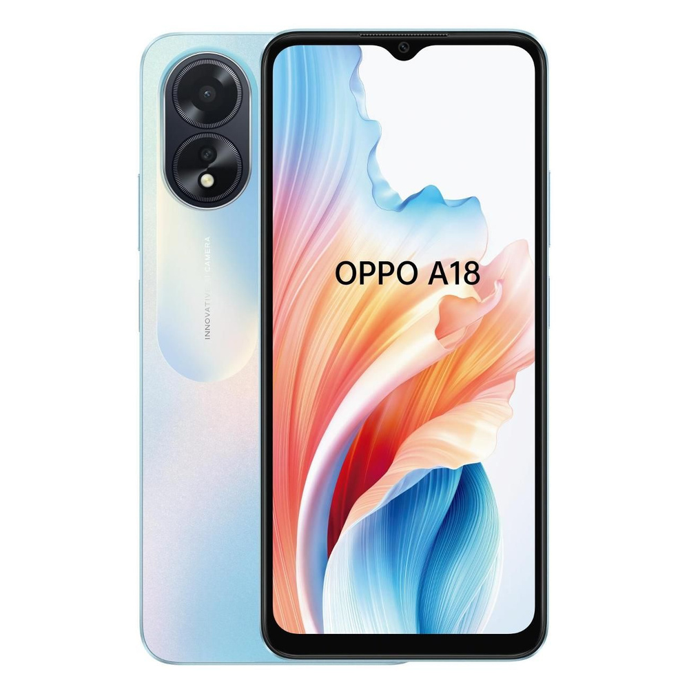 OPPO Смартфон A18 4/128GB Lt/B 4/128 ГБ, голубой