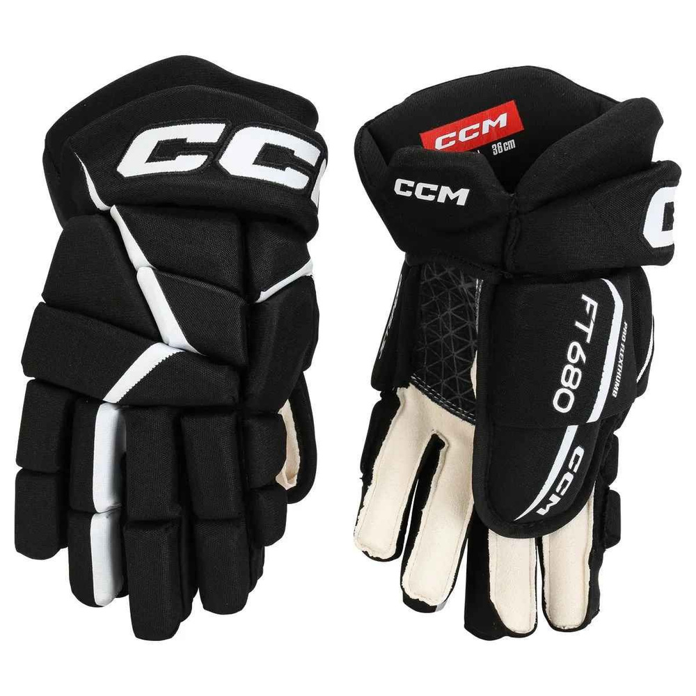 Перчатки хоккейные CCM JETSPEED FT680 SR (BLK/WHT 14") #1