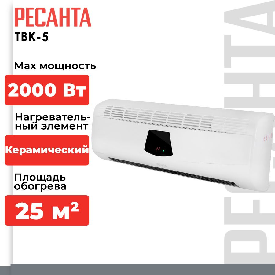 Тепловентилятор, обогреватель электрический с вентилятором Ресанта ТВК ...