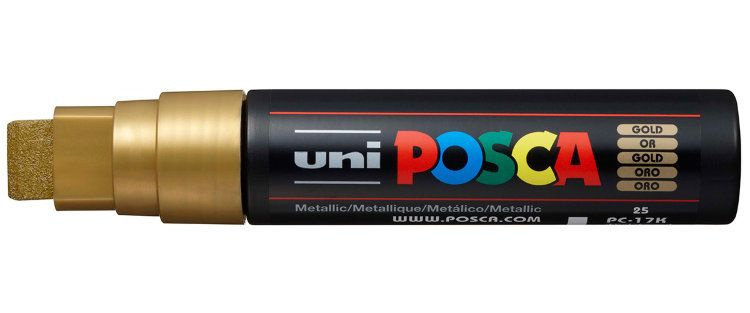 Маркер POSCA PC-17K, золотой, 15 мм, клиновидный наконечник № 25,  #1