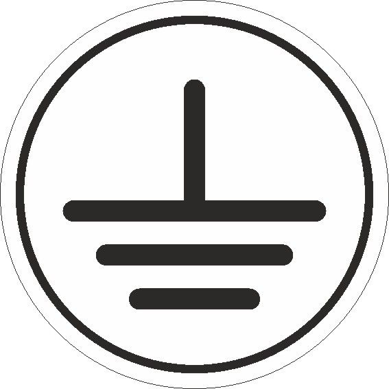 Табличка "Знак электробезопасности Заземление" (D15см), 15 см, 15 см ...