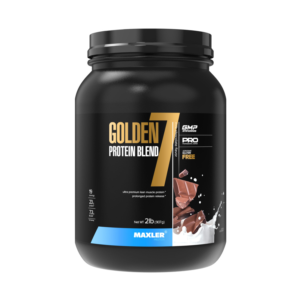 Протеин многокомпонентный Maxler Golden 7 Protein Blend 2 lb 907г Молочный шоколад  #1