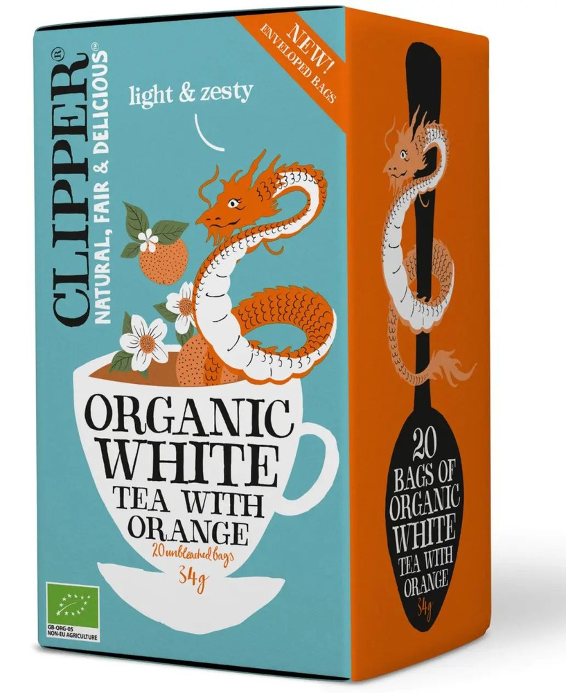 Чай белый Clipper Organic White Tea with Orange апельсин 20 пакетиков 34 г (Финляндия)  #1