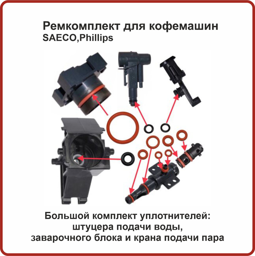 Ремкомплект для обслуживания кофемашин Saeco,Philips 15шт - купить с ...