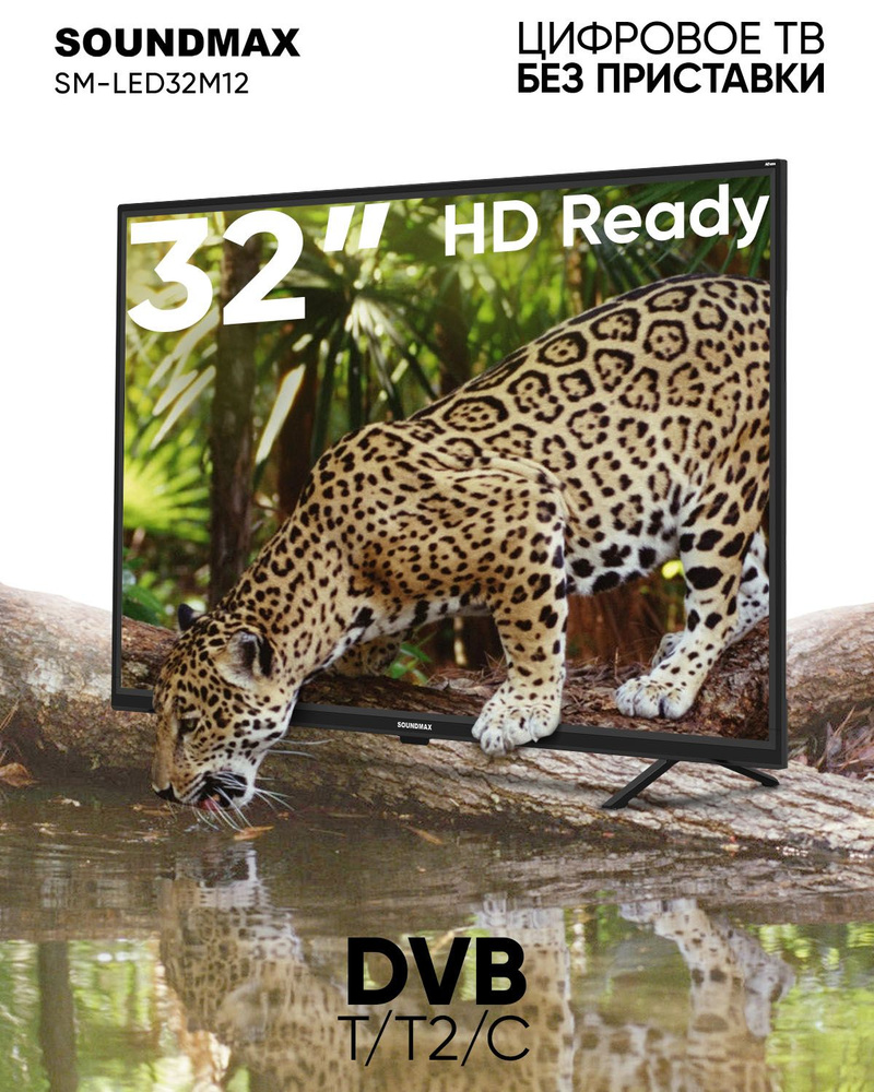 Soundmax Телевизор 32" HD, черный #1