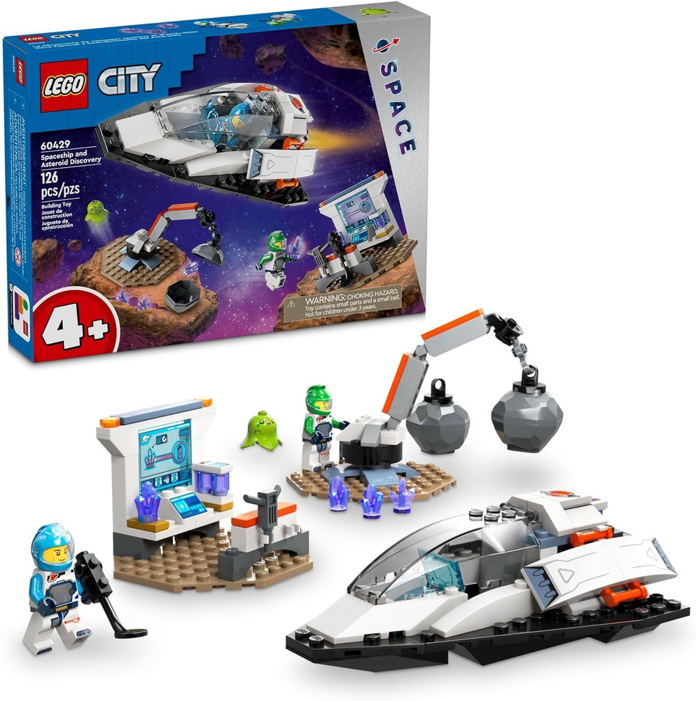 Набор игрушек LEGO City 60429 для открытия космических кораблей и  астероидов, подарок для детей от 4 лет и старше, которые любят ролевые игры