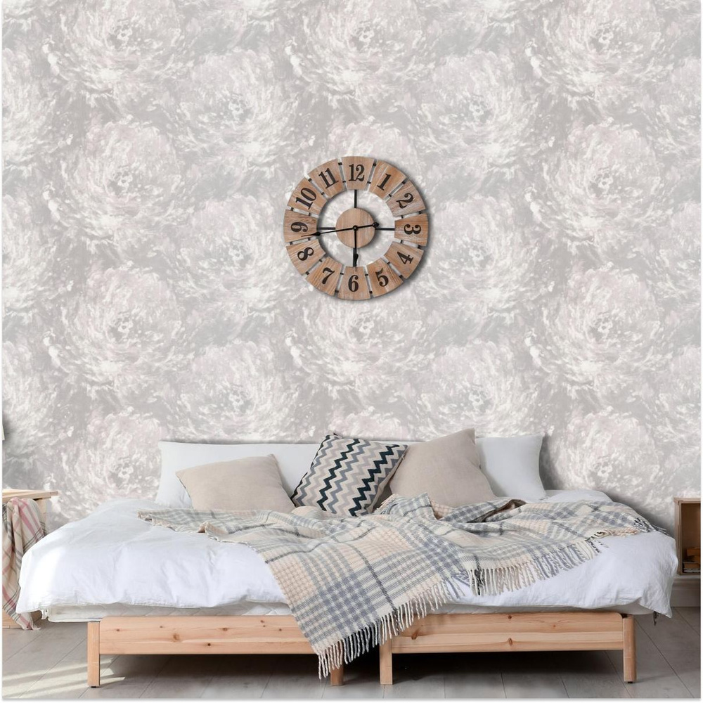 Обои, Винил на флизелине, (1,06х10 м), Камилла (розово-бежевый фон ...