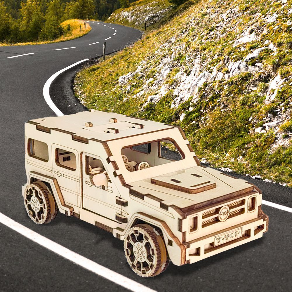Модель внедорожника, деревянный трехмерный пазл, детский ...