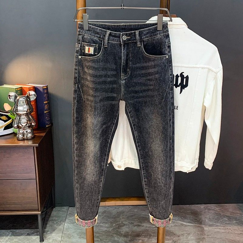 Джинсы Мужской Gucci черный Джинс, размер 28 прямой Пряжка Средняя ...