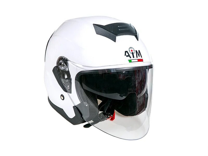 Мотошлем открытый AiM JK526 White Glossy, M - купить с доставкой по ...