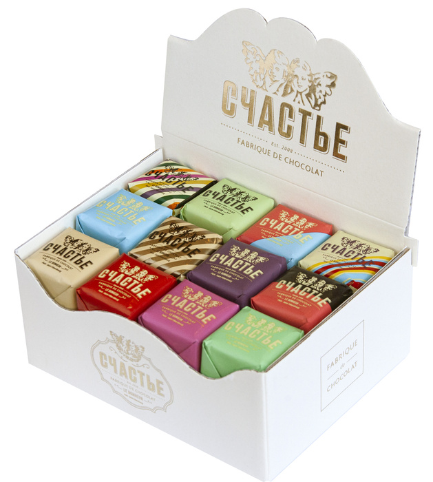 Набор 24 конфет пралине "СЧАСТЬЕ" в шоколаде - купить с доставкой по ...