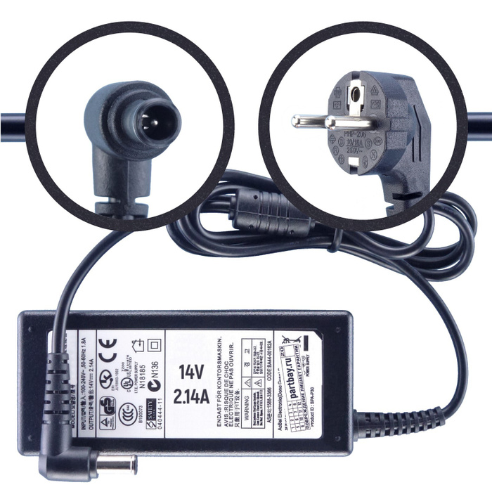 Блок питания для монитора Samsung S22B300B 14V 2.14A 6.5x4.4mm 30W ...