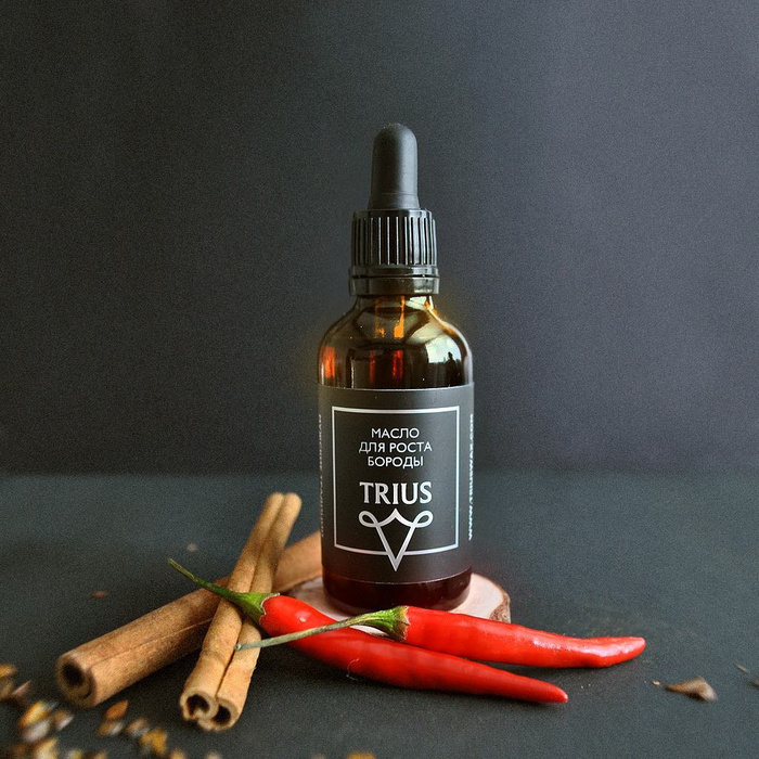 Масло для роста бороды с перцем чили и питательными компонентами Trius ...