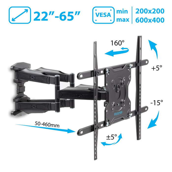 Установка кронштейна kromax для телевизора на стену