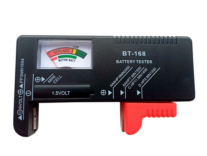 Аналоговый тестер ёмкости батареек Bt-168  по выгодной цене с .