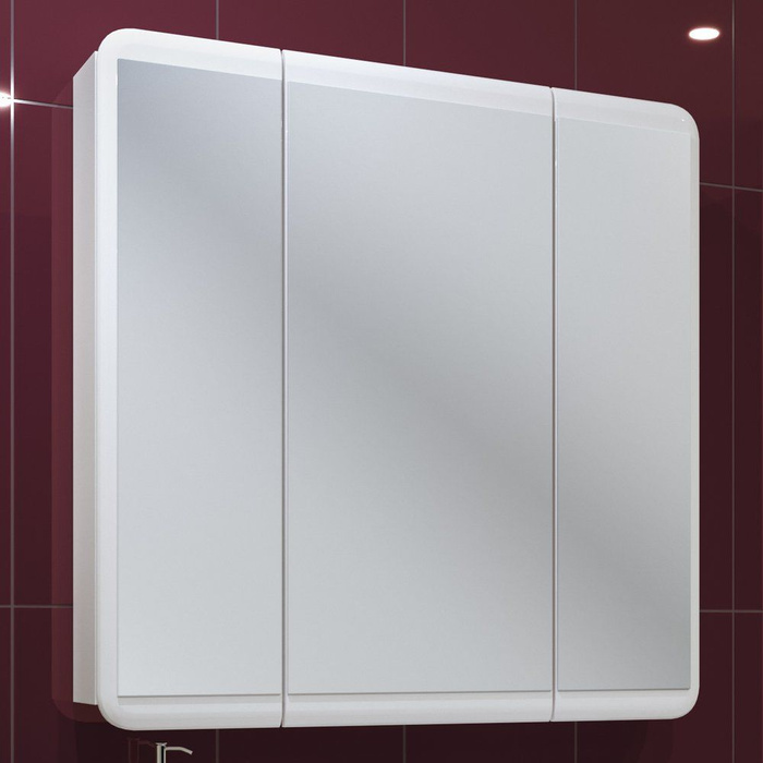 Зеркало-шкаф Runo Эрика 80 см, белое, в современном стиле - купить с ...