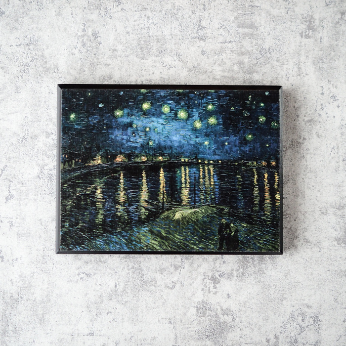 Картина репродукция на дереве "Винсент Ван Гог - Звездная ночь над ...